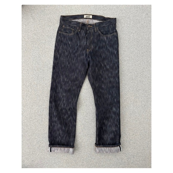 Naked & Famous True Guy Sakura Slub Selvedge Indigo Jeans 33 Mens Straight Leg
